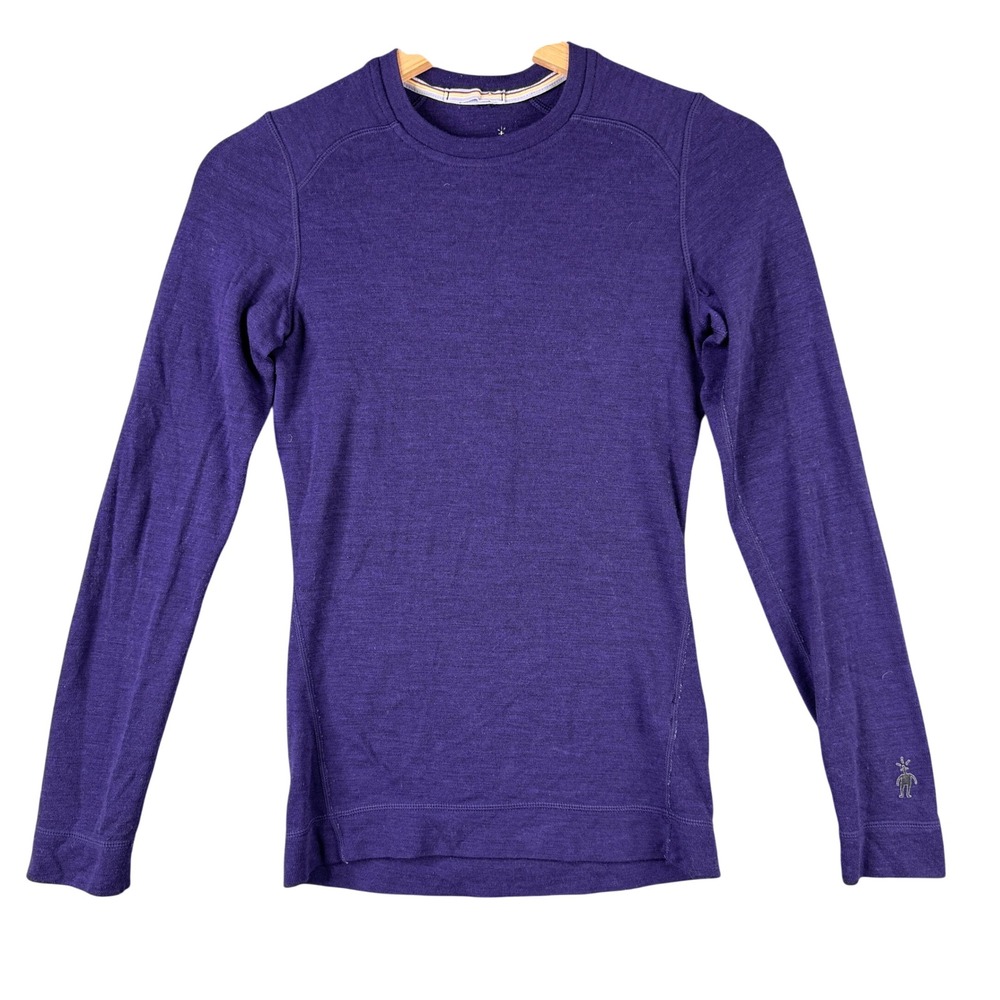 Smartwool Merino 250 Base Layer Crew Top Purple 100% Merino Wool Womens XS